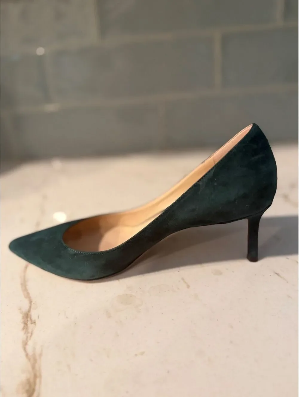 Jimmy Choo Women's Romy Suede Pointed-Toe Pumps Forest Green EU37/US6.5